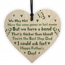 Stepdad Gift For Fathers Day Wood Heart Thank You Gift For Him