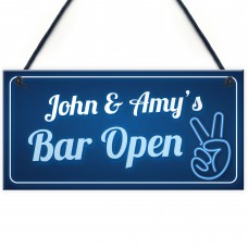 Funny Bar Open Sign Man Cave Home Bar Shed Sign Personalised