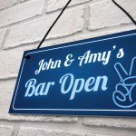 Funny Bar Open Sign Man Cave Home Bar Shed Sign Personalised