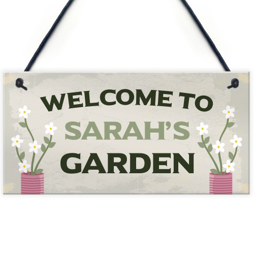 Garden Signs And Plaques Personalised Welcome Sign Garden Shed