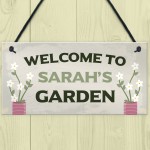 Garden Signs And Plaques Personalised Welcome Sign Garden Shed
