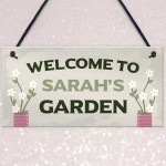 Garden Signs And Plaques Personalised Welcome Sign Garden Shed