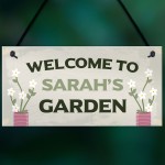 Garden Signs And Plaques Personalised Welcome Sign Garden Shed