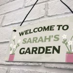Garden Signs And Plaques Personalised Welcome Sign Garden Shed