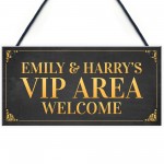 VIP AREA PERSONALISED Home Bar Sign Man Cave Gifts Garden