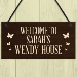 Wendy House Personalised Welcome Sign Hanging Summer House