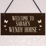 Wendy House Personalised Welcome Sign Hanging Summer House