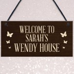 Wendy House Personalised Welcome Sign Hanging Summer House