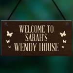 Wendy House Personalised Welcome Sign Hanging Summer House