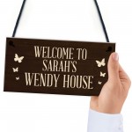 Wendy House Personalised Welcome Sign Hanging Summer House