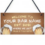 Personalised Funny Bar Sign Novelty Home Bar Decor Sign Garden