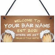 Personalised Funny Bar Sign Novelty Home Bar Decor Sign Garden