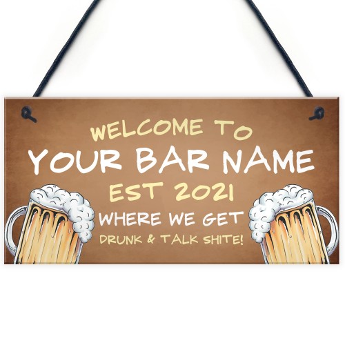 Personalised Funny Bar Sign Novelty Home Bar Decor Sign Garden