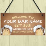 Personalised Funny Bar Sign Novelty Home Bar Decor Sign Garden