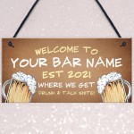 Personalised Funny Bar Sign Novelty Home Bar Decor Sign Garden