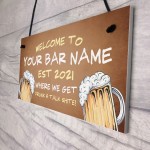 Personalised Funny Bar Sign Novelty Home Bar Decor Sign Garden