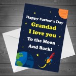 Fathers Day Card SPACE Moon Cheeky Grandad Grandparent A6 Card