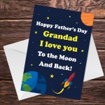 Fathers Day Card SPACE Moon Cheeky Grandad Grandparent A6 Card