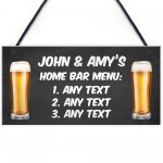 Personalised Home Bar Menu Sign Novelty Bar Signs For Home 