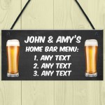 Personalised Home Bar Menu Sign Novelty Bar Signs For Home 