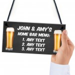 Personalised Home Bar Menu Sign Novelty Bar Signs For Home 