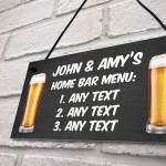 Personalised Home Bar Menu Sign Novelty Bar Signs For Home 