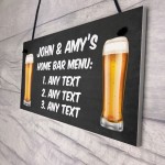 Personalised Home Bar Menu Sign Novelty Bar Signs For Home 