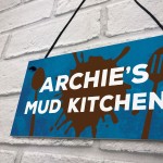 Personalised Hanging Mud Kitchen Sign For Garden Play House Gift