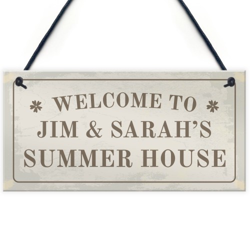 Personalised Hanging Summer House Sign Garden Shed Home