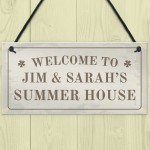 Personalised Hanging Summer House Sign Garden Shed Home