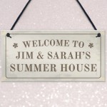 Personalised Hanging Summer House Sign Garden Shed Home