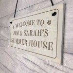 Personalised Hanging Summer House Sign Garden Shed Home