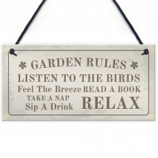 Hanging Garden Rules Sign For Garden Shed Wall Sign Home Decor