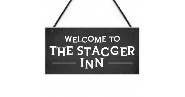 Funny Humour Home Bar Sign STAGGER INN Man Cave Pub Garage