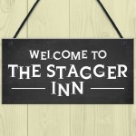 Funny Humour Home Bar Sign STAGGER INN Man Cave Pub Garage