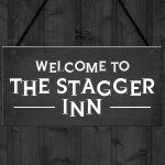 Funny Humour Home Bar Sign STAGGER INN Man Cave Pub Garage