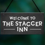 Funny Humour Home Bar Sign STAGGER INN Man Cave Pub Garage