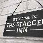 Funny Humour Home Bar Sign STAGGER INN Man Cave Pub Garage