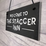 Funny Humour Home Bar Sign STAGGER INN Man Cave Pub Garage