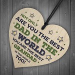 Best Dad And Grandad Gift For Birthday Fathers Day Wood Heart
