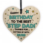 Funny Birthday Gift For Step Dad Rude Step Dad Gift Wooden Heart