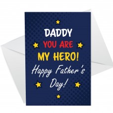 Daddy Card For Fathers Day A6 Card Superhero Theme Card
