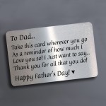 Fathers Day Poem Gift Metal Wallet Card Gift For Dad