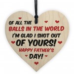 Funny Fathers Day Gift For Dad Wood Heart Rude Dad Gift For Him