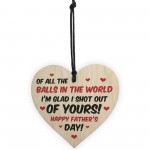 Funny Fathers Day Gift For Dad Wood Heart Rude Dad Gift For Him