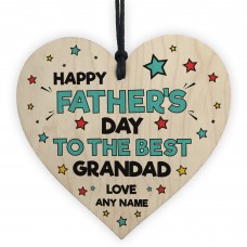 Best Grandad Gift For Fathers Day Personalised Wood Heart