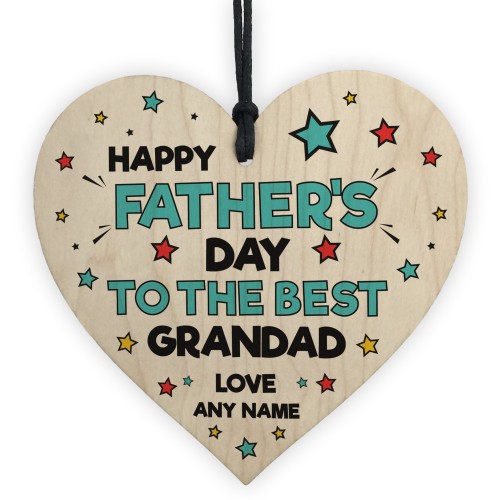 Best Grandad Gift For Fathers Day Personalised Wood Heart
