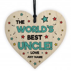 Best Uncle Gift Wood Heart Personalised Gift For Uncle Birthday