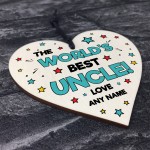 Best Uncle Gift Wood Heart Personalised Gift For Uncle Birthday