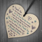 Thank You Gift For Boss Wood Heart Personalised Colleague Poem